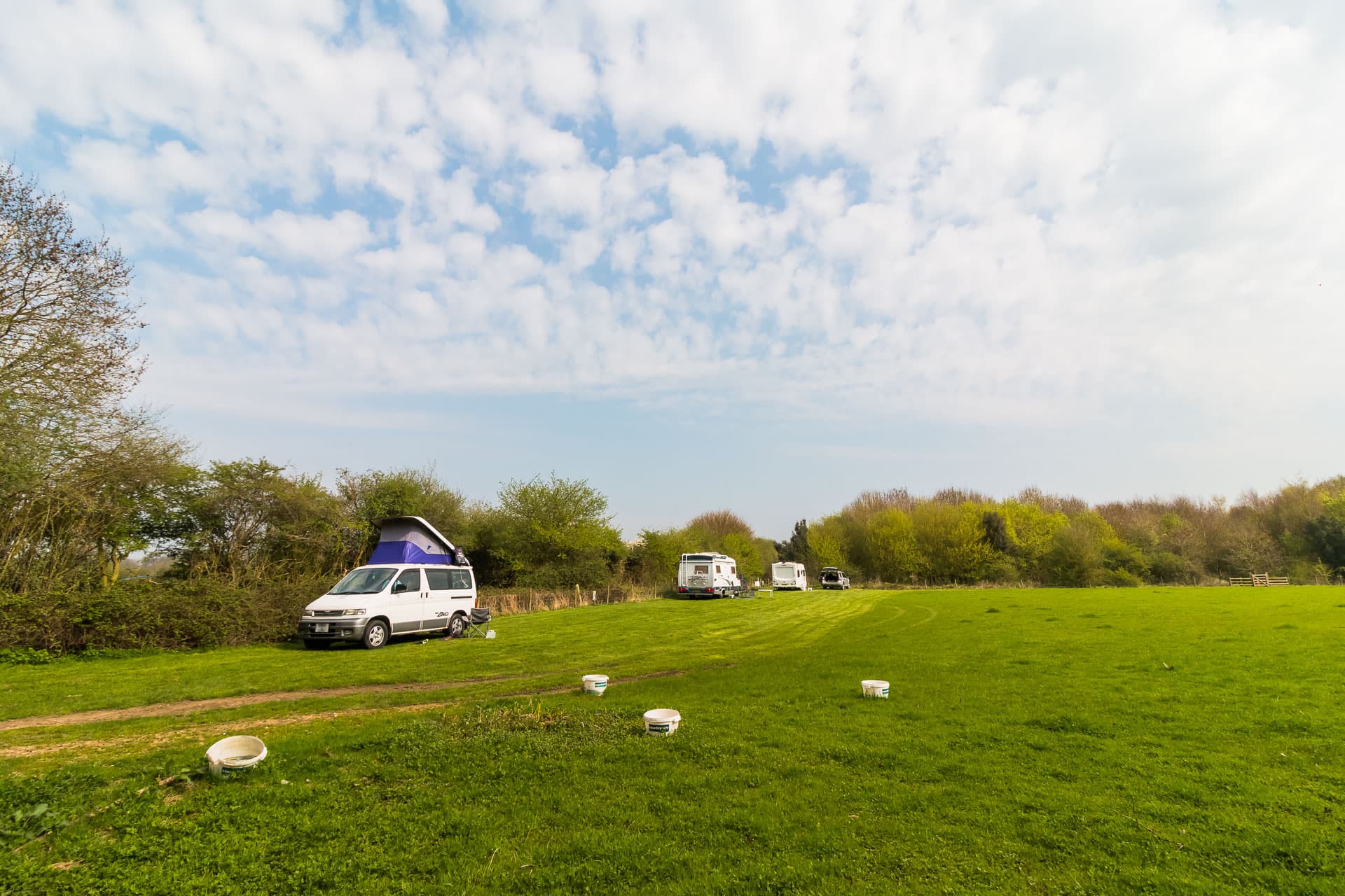 Image of camper vans in our field